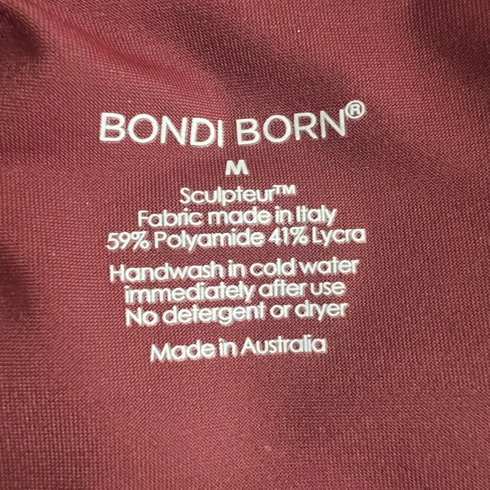 Bondi Born‎ Sculptuer One Piece Swimsuit Burgundy Wine Red Square Neck Medium